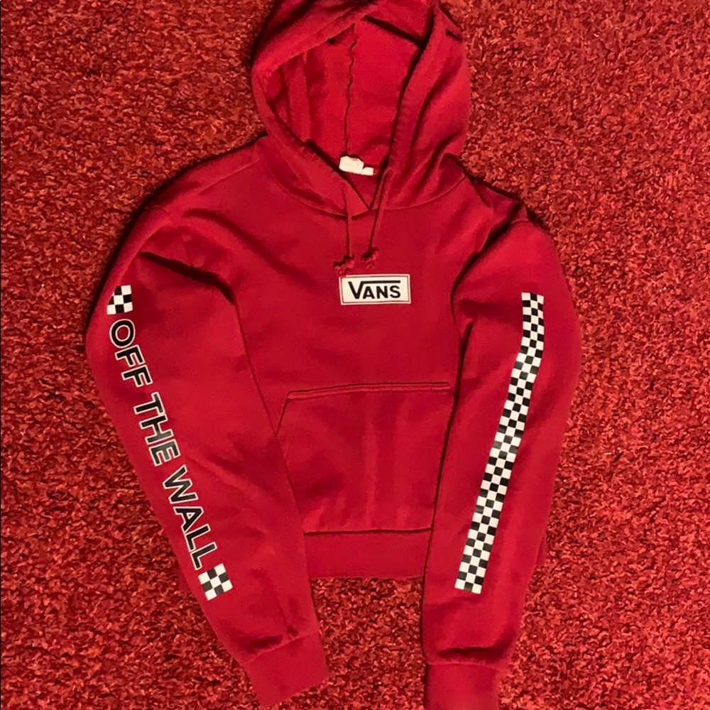 a red vans hoodie